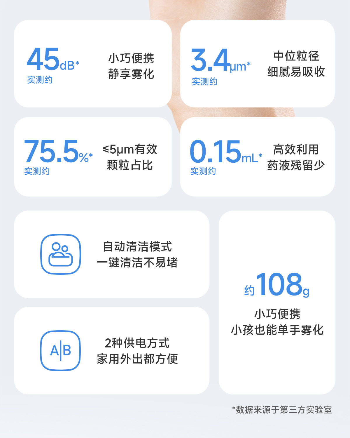 【中国直邮】 鱼跃 家用儿童婴儿医用手持便携吸入器雾化机【手持雾化器】M102 轻音便携 赠收纳包 颗粒细腻
