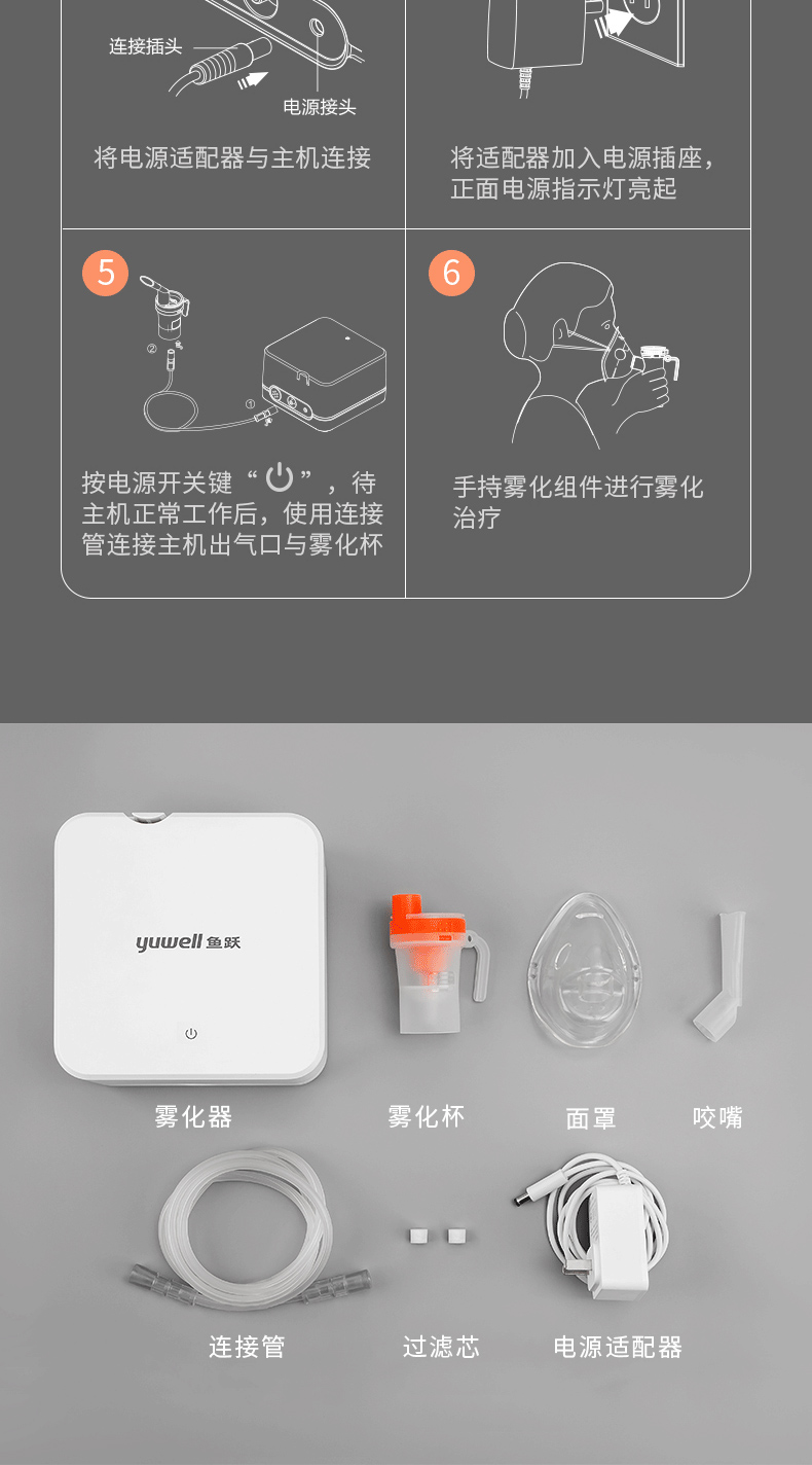 鱼跃 儿童家庭医用雾化机 化痰止咳 图12