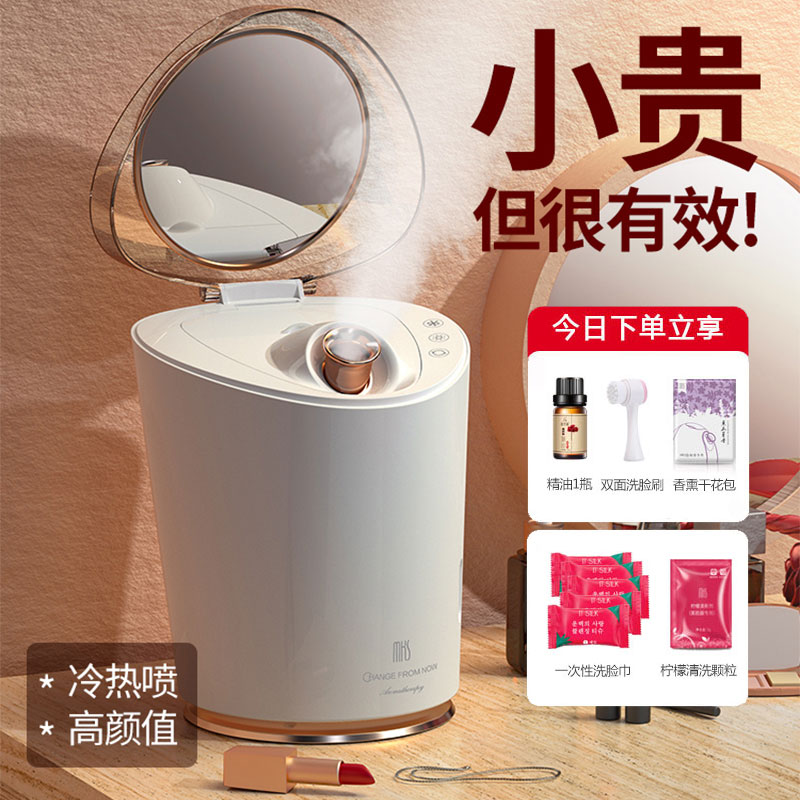 MKS Meeks Steamer Nanospray Instrument Moisturizing Cosmetic Instrument Steaming machine Home Steamed Face machine hot and cold double spray