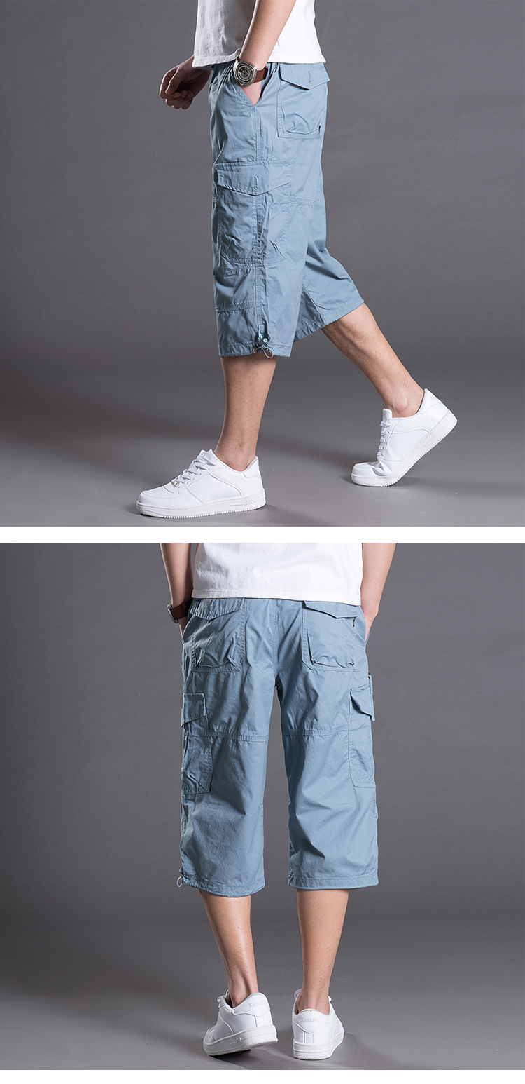 Quần short nam mùa hè cắt quần kích thước lớn lỏng đa túi thể thao dụng cụ quần phần mỏng mùa hè thường 7 quần quần kaki nam đẹp
