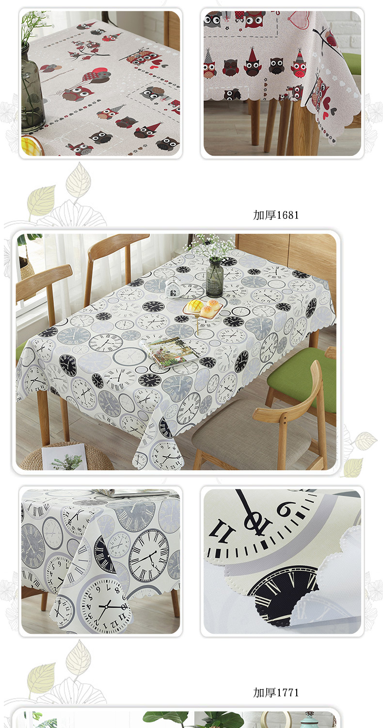 Khăn trải bàn Pvc không thấm nước chống vảy dầu dùng một lần vải bàn vải cotton nhỏ tươi Nhật Bản khăn trải bàn hình chữ nhật khăn trải bàn gỗ phòng khách