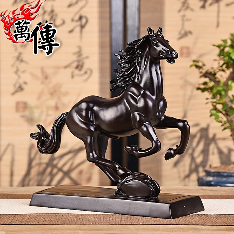 Wood carving horse ornament twelve zodiac solid wood horse to success large horse carving home office mahogany crafts