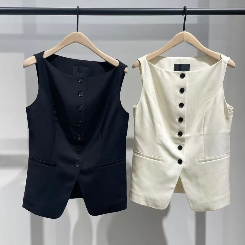 C+ Genuine 2025 Autumn Acetate Wool High-Waisted Waist-Tightening Top Vest Mbe3Top026-Mbe3Top027