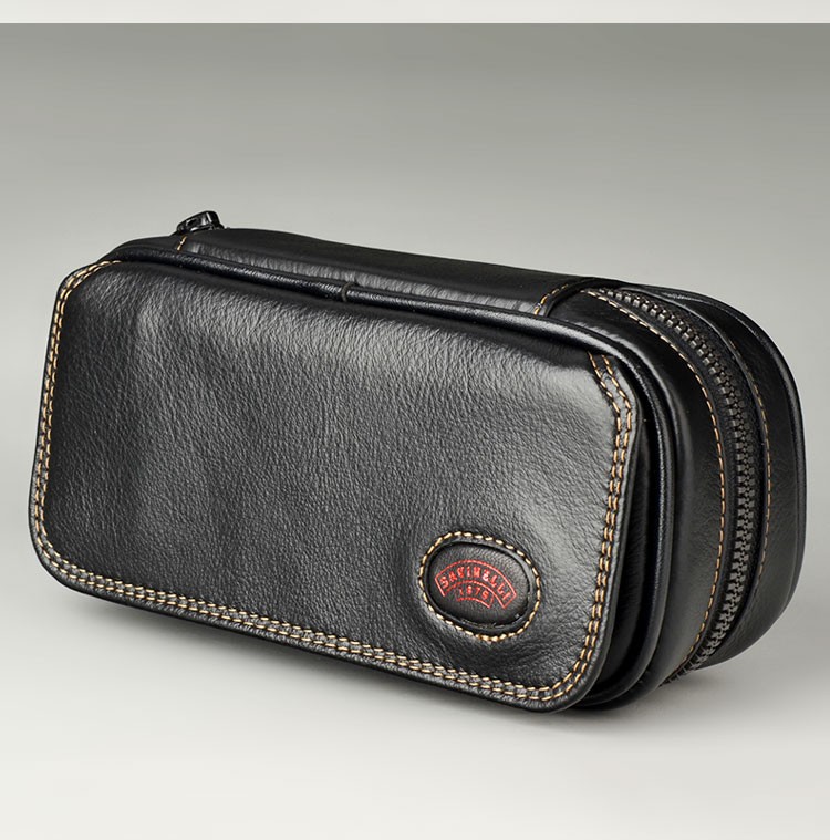 Cowhide Safin SAVINELLI pipe leather 2 bucket bag portable pipe bag soft leather bucket grass fighter special