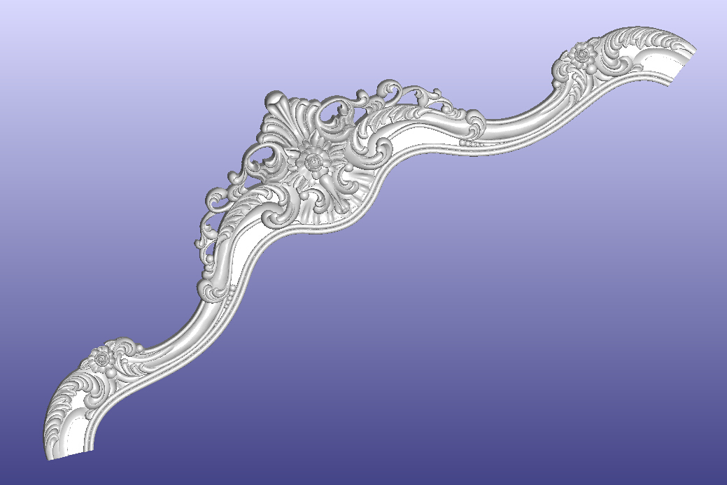 European-style bed height piece top crown STL format three-dimensional three-dimensional three-dimensional engraving relief drawing wood carving drawing engraving pen repaired