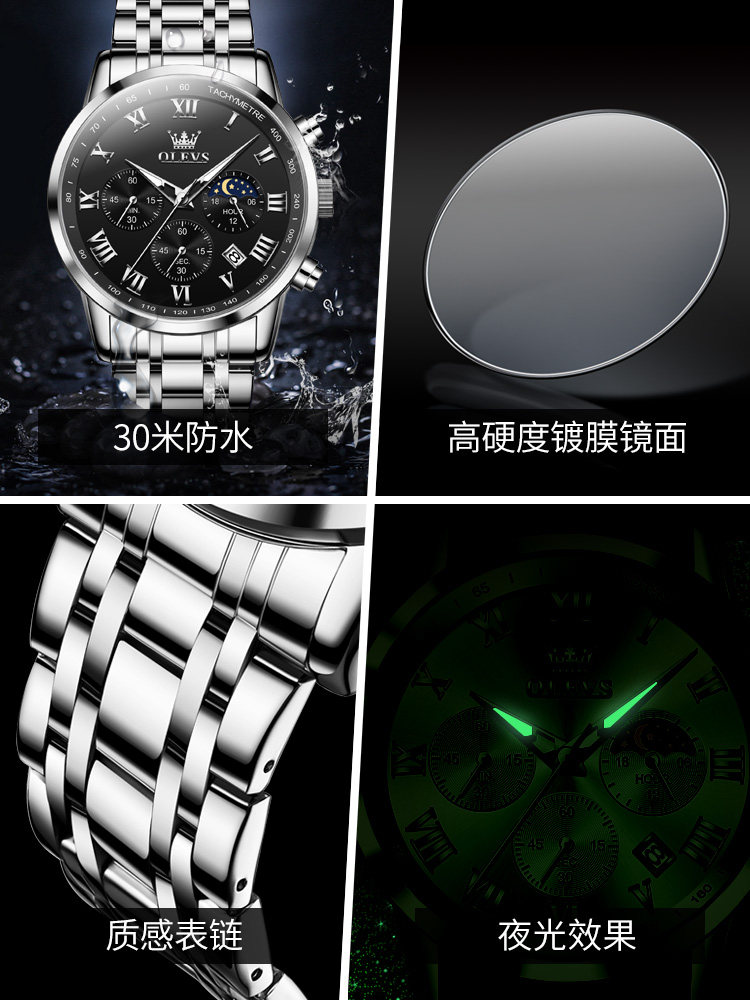 New Year's Gift New Model Watch Fully Automatic Mechanical Watch Men's Watch Male Student Waterproof Fashion Quartz Watch Top Ten