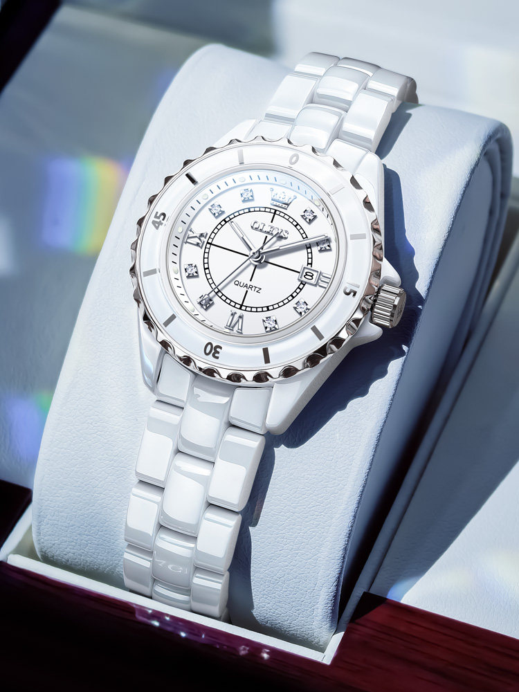 New Year's Gift Swiss Watch for Women, Light Luxury Niche Women's Watch, Luminous Waterproof Ceramic Strap Women's Watch, Top Ten Luxury Watches