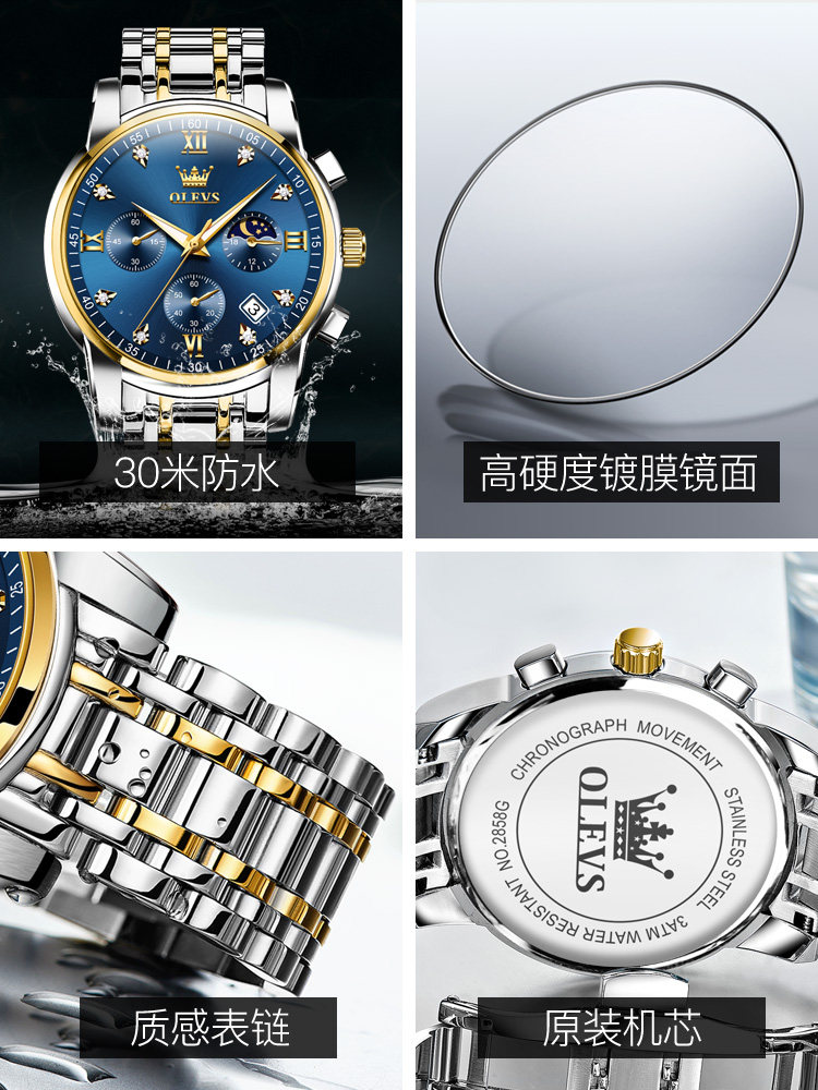 New Year's Gift Swiss Brand Watch Men's Student Automatic Mechanical Watch Waterproof Quartz Men's Watch Top Ten Luxury Watches