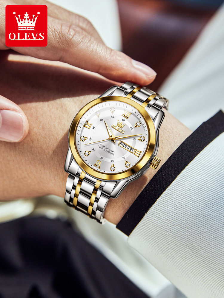 Brand New Men's Watch, Genuine Quartz Watch, Steel Band, Luminous, Waterproof, Mechanical Men's Watch for Middle School Students