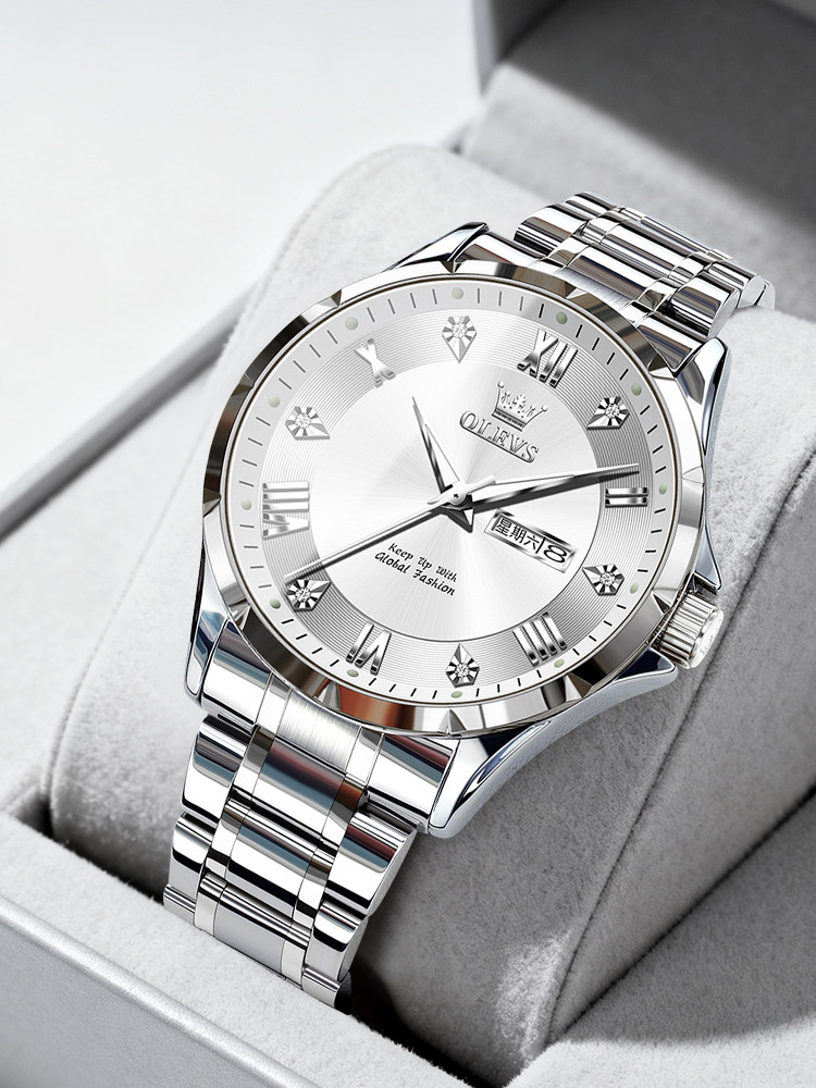 New Genuine Brand Men's Watch, Men's Automatic Mechanical Watch, Business Watch, Waterproof Dual Calendar Quartz Watch, Top Ten