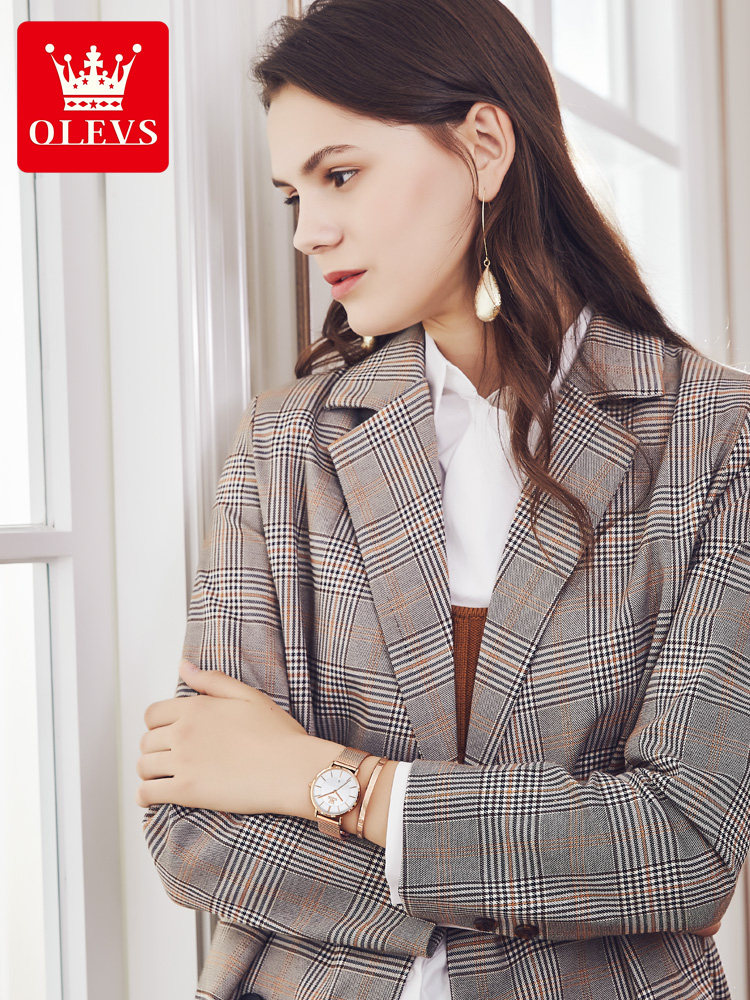 Brand Genuine Ultra-Thin Luxury Watch Waterproof Women's Watch Mechanical Watch Top Ten Couple Models Simple and Elegant Large Dial