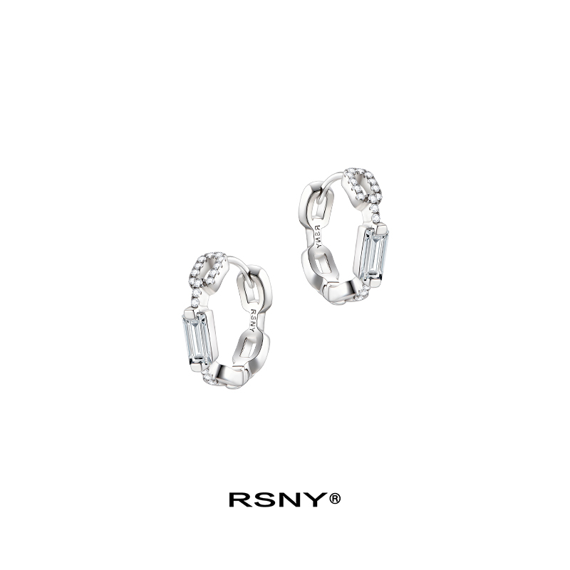 (Ho Super Lotus Tantrun Rhymes) RSNY Chain Earrings Female Fashion Ins Tide Small Temperament Brief Ear Pin