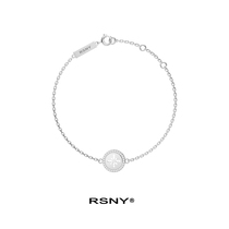  (New product)RSNY snowflake round brand bracelet female sterling silver tide niche design cold air quality jewelry to send girlfriend