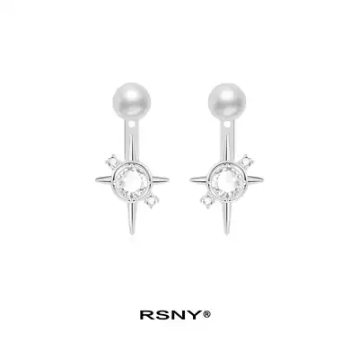 (Lu Ke burning the same series) RSNY star earrings female sterling silver tide simple advanced ins earrings# Plex