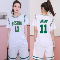 Short sleeve basketball uniform female loose bf wind short sleeve jersey set DIY group purchase free printing number