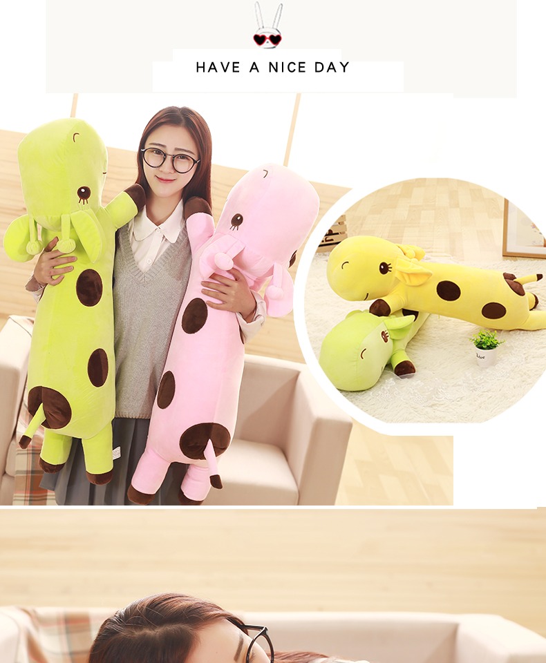 Papa gối dễ thương con hươu cao cổ con hươu nai con nằm ngủ gối sang trọng đệm gối nghỉ trưa ngủ gối cartoon - Trở lại đệm / Bolsters goi sofa