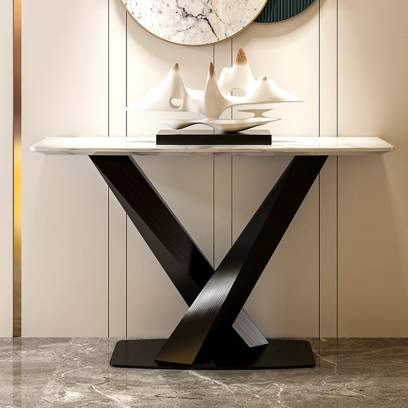 The Willy-style Light Extravaganza Marble marble Xuanguantai Stainless Steel Bar Case Table Modern Brief entrance to the door Entrance Decoration Counter-Taobao