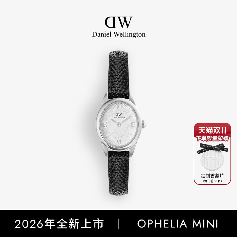 Dw Oval Watch Women's Watch Vintage Watch Ladies' Starlight Silver Wristwatch Leather Strap Watch Commuter Style Jewelry