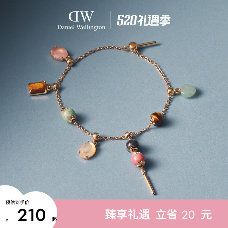 Dw Bracelet for Women Charms Secret Series Natural Colorful Gemstone Bracelet Women's Pendant Fashion Stacking Jewelry