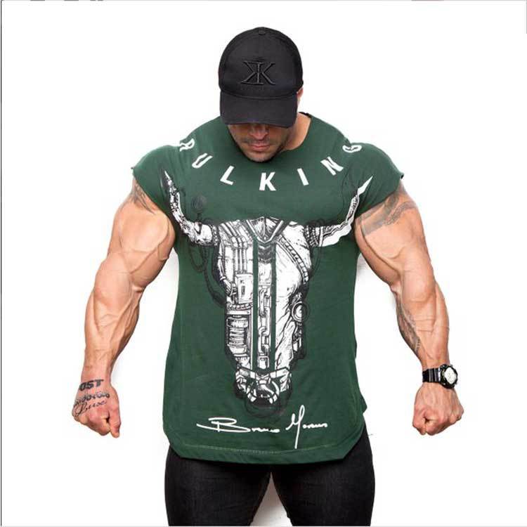 Cơ bắp tập thể dục brothers cotton vest nam thể thao chạy đào tạo phần mỏng không tay vest vest vai T-Shirt mùa hè áo khoác nam thể thao