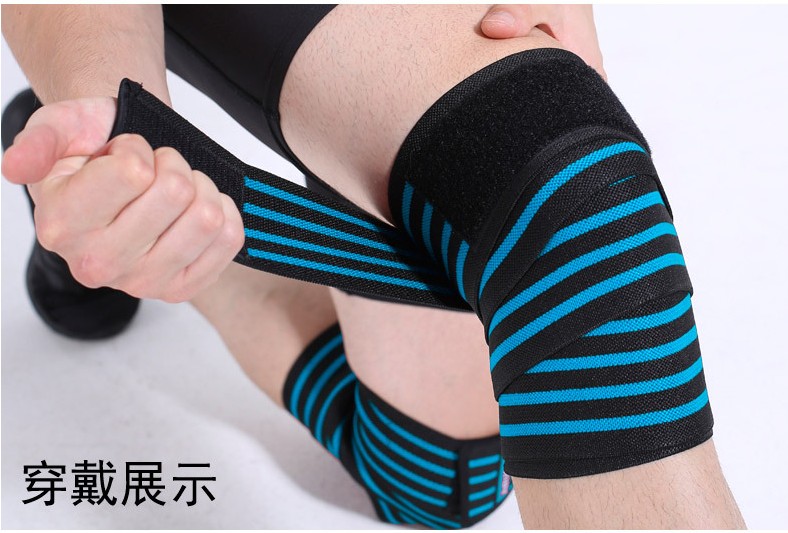 Cử tạ miếng đệm đầu gối đàn hồi dài phần 2 sức mạnh đầu gối miếng đệm thể thao an toàn tập thể dục squat miếng đệm đầu gối với đầu gối - Dụng cụ thể thao băng đầu gối tập nhảy