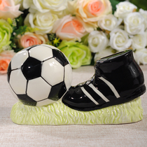 Creative football ceramic piggy bank decoration Home decoration TV cabinet entrance decoration Birthday gift Boy gift