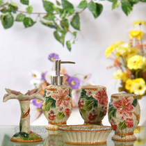 Jane Europe hundred years of friendship Ceramic bathroom five-piece bathroom five-piece knot wedding gift Wedding gift Wedding gift