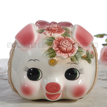 Fang Ya European style Zucai Jin Bao Rose Piggy deposit tube ceramic piggy bank set up new home gift crafts
