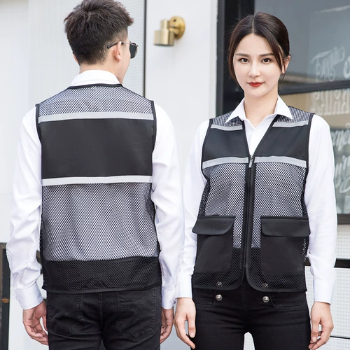 Летний дышащий светоотражающий жилет для работы, делается под заказ, с печатью вашего логотипа