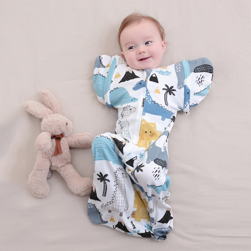 Baby drop-drop-type anti-panic sleeping bag eco-friendly and removable sleeve multifunction anti-kick safety 0-12 month baby comfort