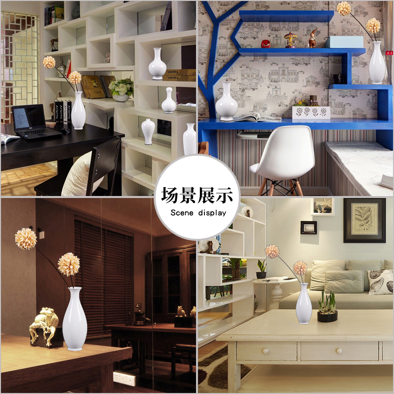 Jingdezhen ceramic vases, furnishing articles I and contracted sitting room table decorations to light tyres white floret bottle arranging flowers