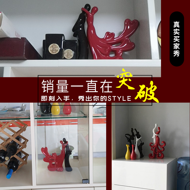 The sitting room furnishing articles furnishing articles European household adornment parter couples wine ceramics handicraft decoration wedding gift