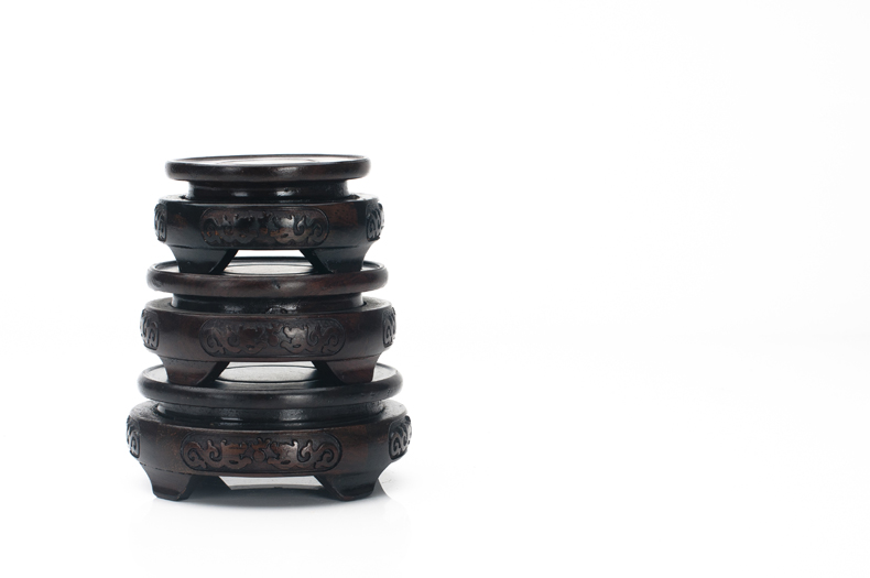 Stone base planter base shim handicraft base round vase base solid wood base