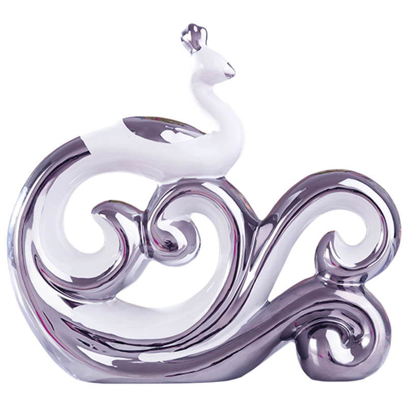 European household creative ceramic wine ark, adornment furnishing articles of modern living room electroplating process the peacock small ornament