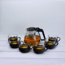 Glass bubble teapot home teapot set office tea set large capacity kung fu tea set water Kettle tea cup tea cup flower teapot