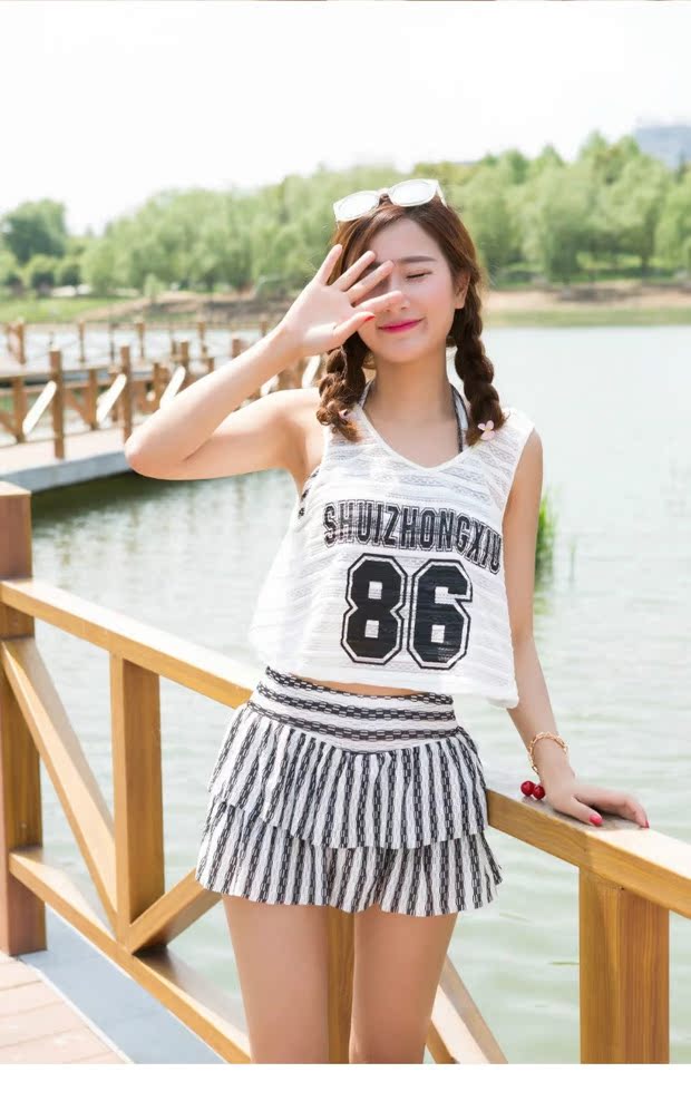 Ba bộ đồ bơi nữ sinh viên 86 nữ thả lỏng giản dị MM Korea 1655 bộ đồ tắm suối nước nóng giảm béo 	đồ bơi nữ 2 mảnh	