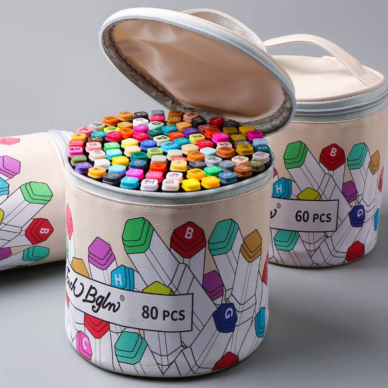 Mike pen box storage bag student pen bag 60 80 204 color children's set watercolor pen bag brush base