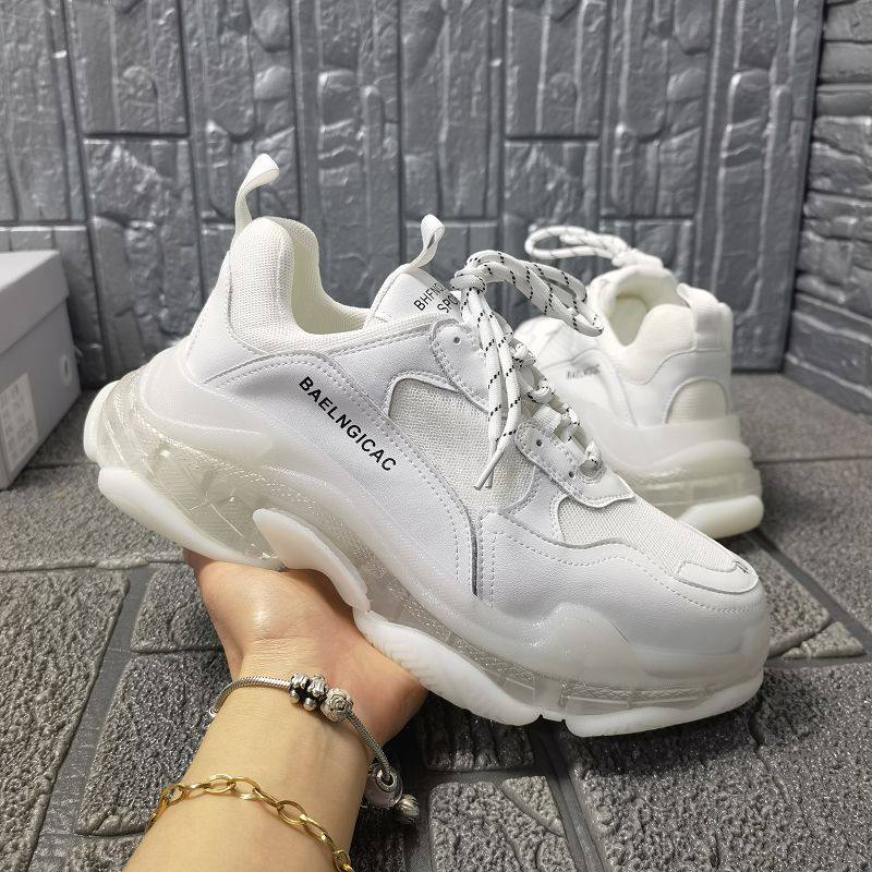 2022 New men's shoes Paris Crystal bottom Old daddy Shoe men's Chains Heightened Thick Sole Air Cushion Breathable Sneakers