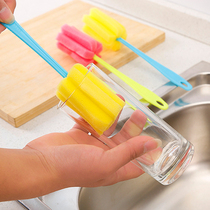 Tiger Knight glass cleaning brush long handle brush Cup brush long bottle Tea Cup brush wash cup sponge brush kitchen brush