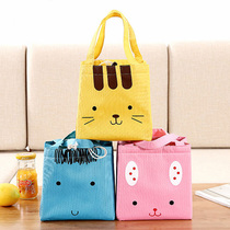 Canvas lunch box insulated bag rice bag thick waterproof Korean handbag with rice handbag hand carrying lunch Hand bag