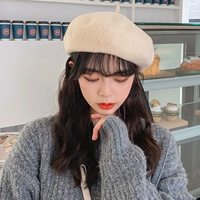 Шерстяной берет молочно-белого цвета (уменьшает лицо! Более плотный фасон на осень и зиму)