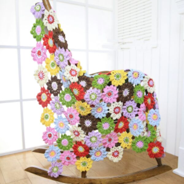 Hand - wool DIY hook knit blanket colored daisies pizza blanket shawl electronic diagram tutorial