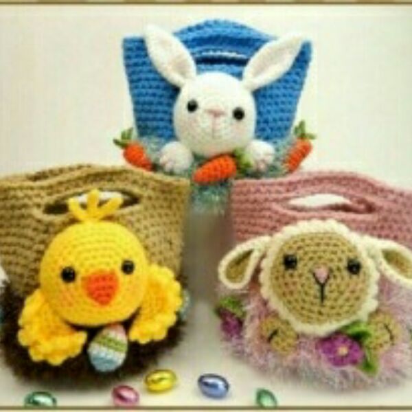 DIY handmade wool thread crochet knitting hand carry bag 3 hand carrying bag rabbit + small chicken + sheep electronic diagram solution