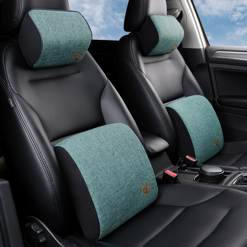 Car waist close to office chair Cushion Waist Cushion Headrest On-board Backrest Cushion Four Seasons Memory Cotton Care Waist Support for lumbar support