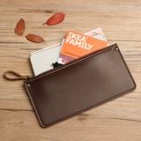 Длинный бумажник, кожаная универсальная ретро сумка с молнией, из натуральной кожи