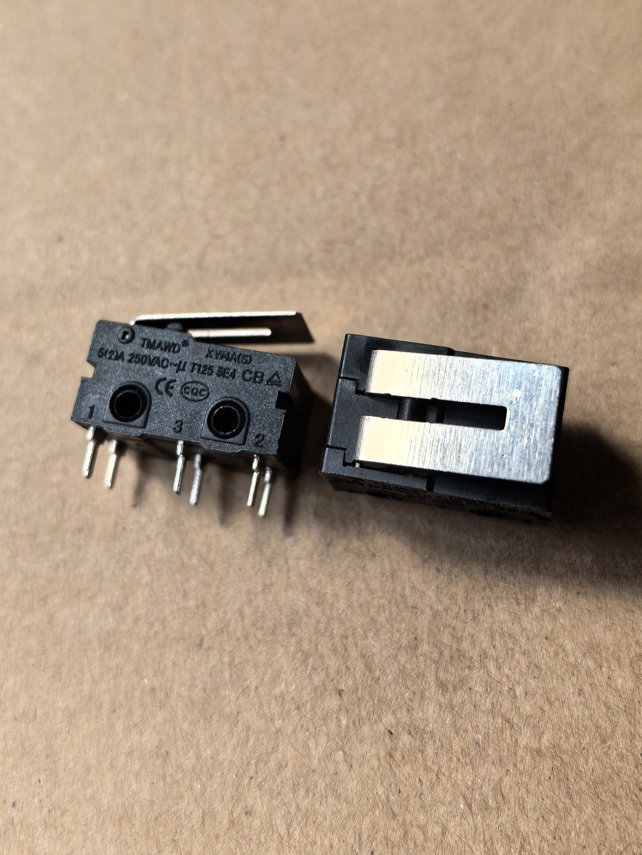 TMAWD双联6脚微动开关PCB针式脚KW4AS小型自复位行程限位单刀双掷