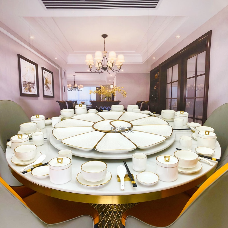 New Year European-Style High-End Perfect Plate and Bowl Set for Home Use, Round Table Reunion Platter Tableware Combination