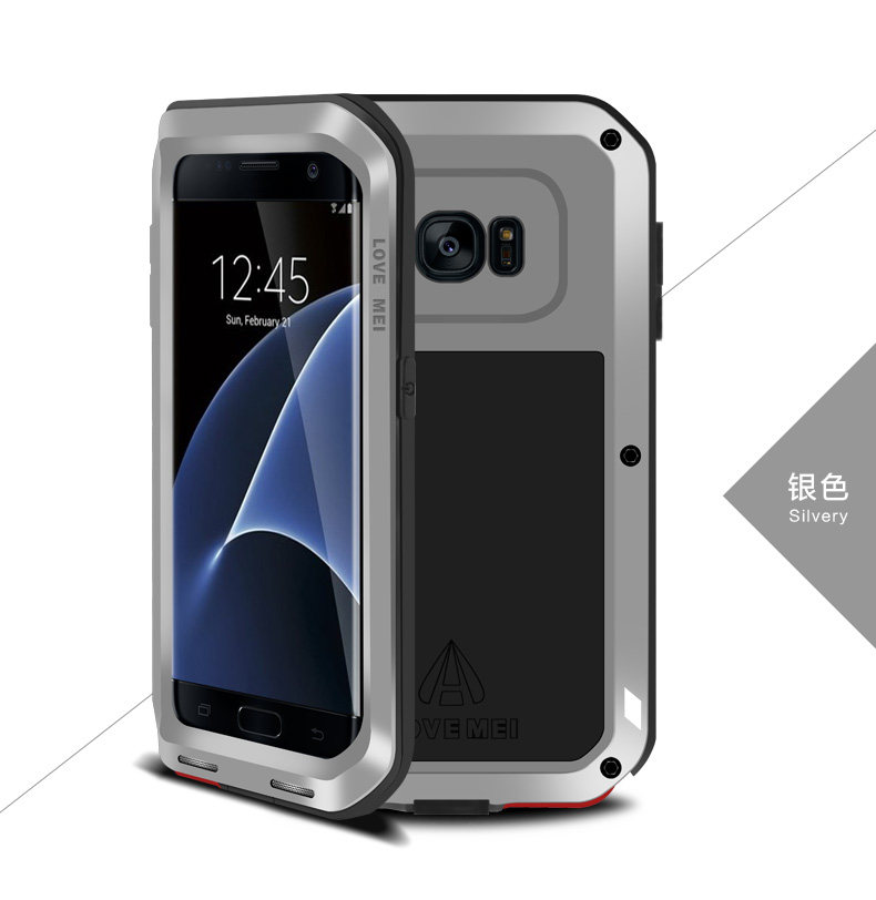 LOVE MEI Powerful Water Resistant Shockproof Dust/Dirt/Snow Proof Aluminum Metal Outdoor Heavy Duty Case Cover for Samsung Galaxy S7 edge
