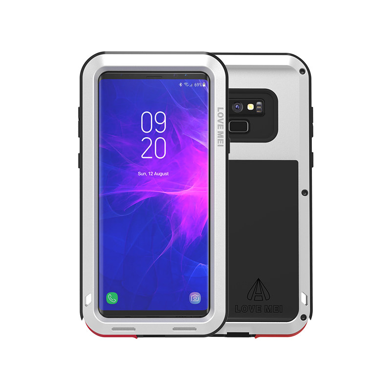 LOVE MEI Powerful Water Resistant Shockproof Dust/Dirt/Snow Proof Aluminum Metal Outdoor Heavy Duty Case Cover for Samsung Galaxy Note 9