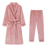 Демисезонный банный халат для влюбленных, фланелевая флисовая коралловая бархатная длинная пижама, увеличенная толщина